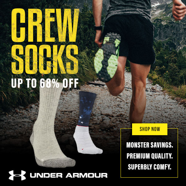 Under Armour comfy, soft crew socks: up to 68% off