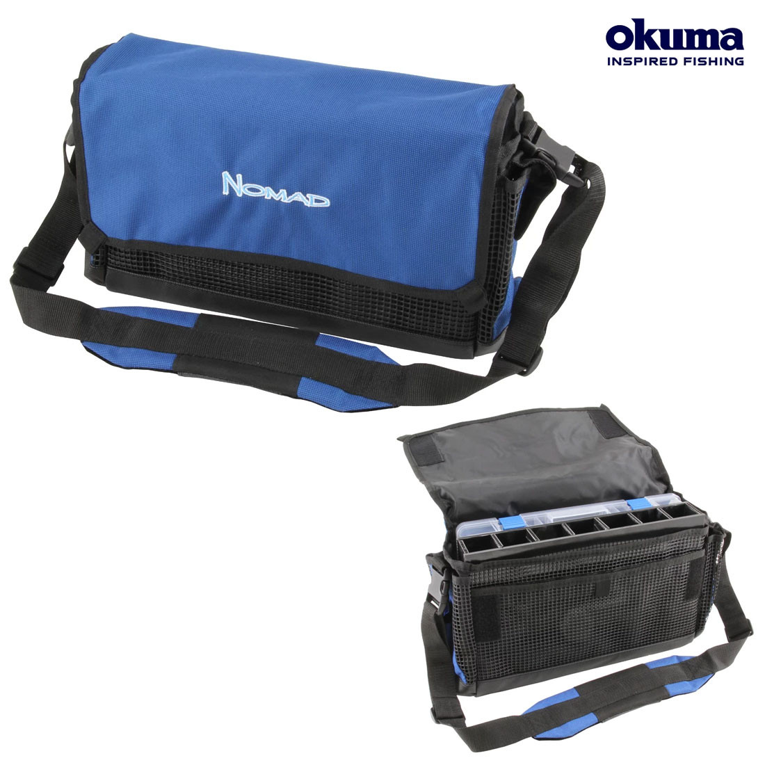 Okuma Nomad Surf Jetty Medium Tackle Storage Bag (L)- Blue/Blk