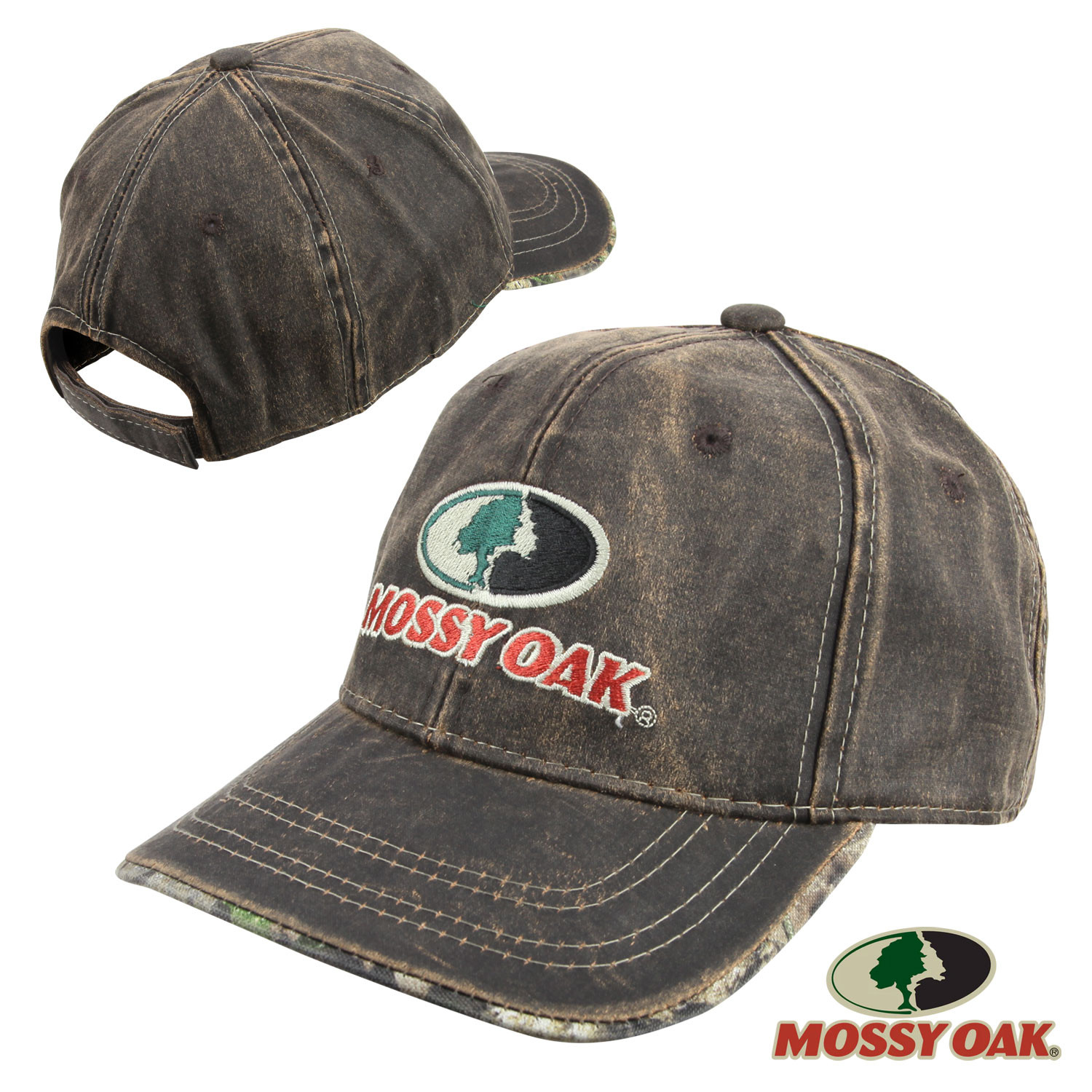 Mossy Oak Waxed Canvas Logo Cap- Brown/MOC