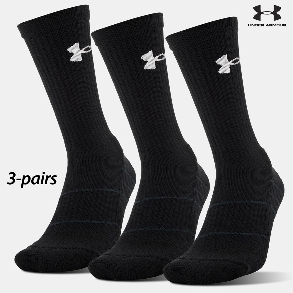 3 Pairs Under Armour Elevated Performance Crew Socks (L) | Field Supply