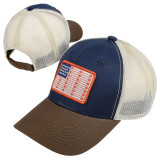 USA Farmer Flag Patch Meshback Cap- Navy/Putty