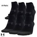 UA Socks: 6-PAIR Perf. Tech Low Cut (XL)- Black