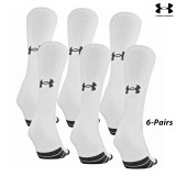 UA Socks: 6-PAIR Perf. Tech Crew (L)- White