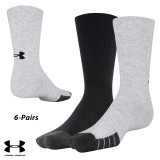 UA Socks: 6-PAIR Orva Perf. Tech Crew (L)- Black/Ast