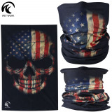 Wet Work UPF 50+ Sun Mask Gaiter- USA Flag Skull