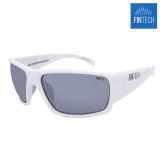Fintech Great White Polarized Sunglasses- Matte White/Silver Mirror