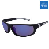 Fintech Thresher Polarized Sunglasses- Rubberized Matte Black/Blue Mirror
