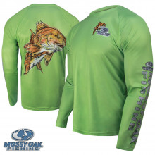 Mossy Oak Fishing Perf. REDFISH Crew (S)- Lime