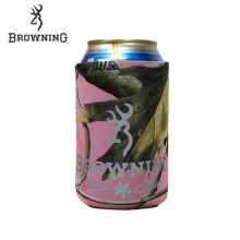 Browning Silver Buckmark Can Coozie - Pink Camo