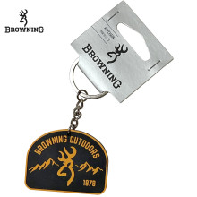 Browning Patch Keychain-  Black/Yellow