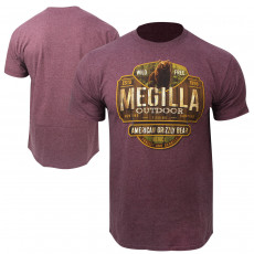 Megilla Outdoor Grizzly Bear T-Shirt - Heather Athletic Maroon