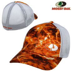 Mossy Oak Elements Stretch-Fit Cap (L/XL)- Aqua Sunset/White