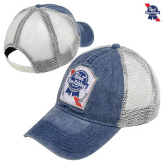 Pabst Blue Ribbon Heavy Washed Meshback Cap- Navy