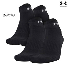 UA Socks: 2-PAIR Train Low Cut (L)- BLK