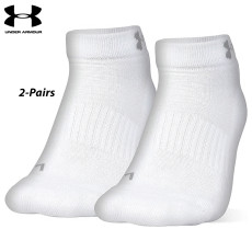 UA Socks: 2-PAIR Train Low Cut (L)- White 