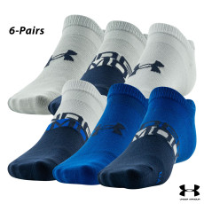 UA Socks: 6-PAIR Essential Lite No Show (L)- ROY/ROY/MID. NV