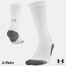 UA Socks: 2-PAIR Armourgrip 2.0 Crew (L)- White