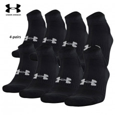 UA Socks: 4-PAIR All Season Performance Lo-cut IRREG (L)- Black