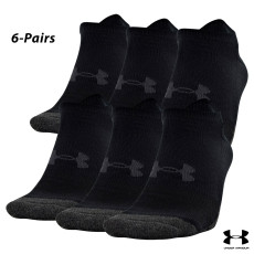 UA Socks: 6-PAIR Perf. Tech No Show (L)- Black