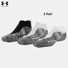 UA Socks: 3-PAIR Elevated+ Perf. No Show (L) White-Halo/AST