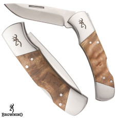 Browning Timber Drop Point Folding Knife w/Burl Handle