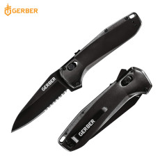 Gerber Highbrow AO Serrated Folding Knife- Onyx