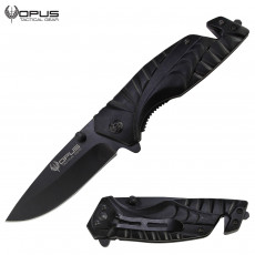 Opus Tactical Ondskan EDC Drop Point Folding Knife- Black