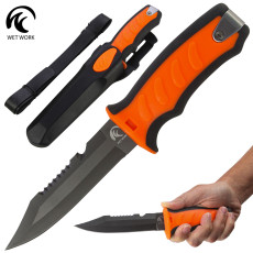 Wet Work Partially Serrated Fixed Blade Dive Knife