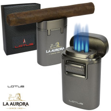 La Aurora Lotus Q Flame Torch Lighter- Gunmetal