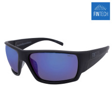 Fintech Great White Polarized Sunglasses- Matte Black/Blue Mirror