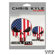 Chris Kyle Decal- American Flag/Skull (2PK)