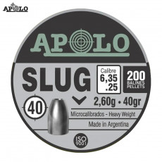 Apolo Slug .25 cal/6.35mm 40 gr Pellets (Tin/200)