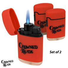 Set of 2: Liberator Torch Lighters - Crowned Heads- Red [2-PACK]