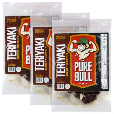 3-PACK: Pure Bull CP TERIYAKI Beef Jerky (7.5oz TOTAL: 3 x 2.5 oz bag)