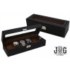 J.G. Raines Fiducia 6-pc Watch Box - Black Leather