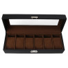 J.G. Raines Fiducia 6-pc Watch Box - Black Leather