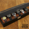 J.G. Raines Fiducia 6-pc Watch Box - Black Leather