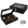 J.G. Raines Dominus 10-pc Watch Box - Black Leather